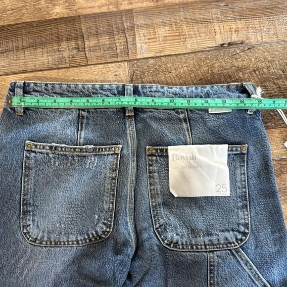 Boyish Blue Straight Leg Jeans with Gold Stitching - Picture 12 of 14